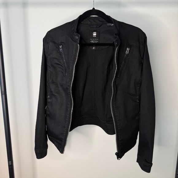 G-Star Raw Black Jean Moto Jacket Slim Fit - Picture 1 of 7